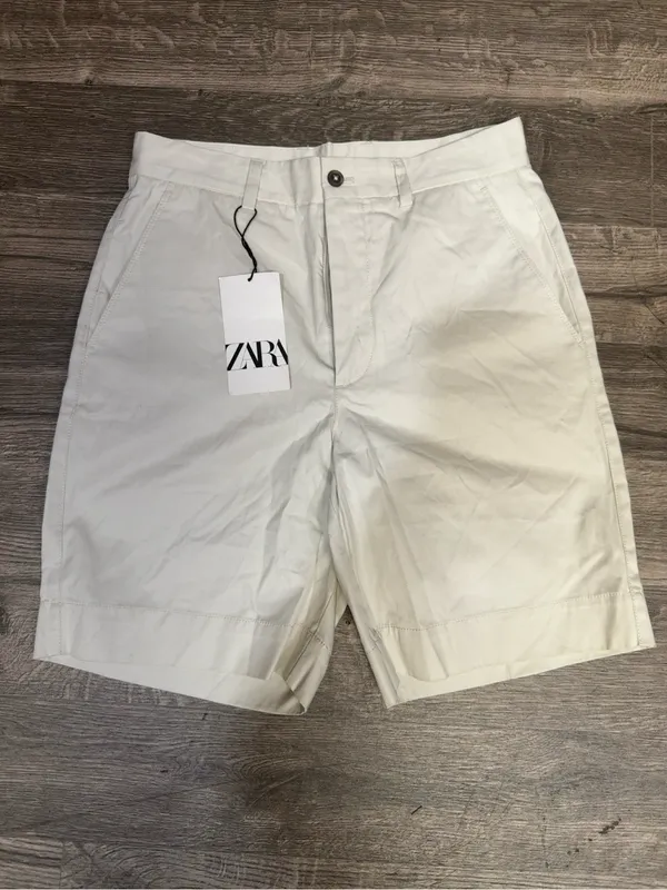 🤍 Zara Off White Tailored Bermuda Shorts NWT | Size 29 | Old Money Style - Image 3