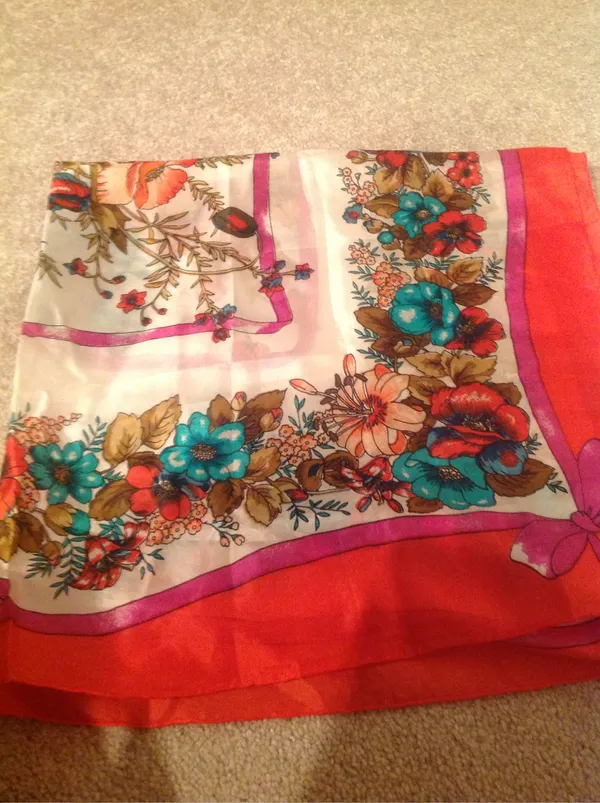 Vintage Floral Scarf- Perfect For Draping - Image 12