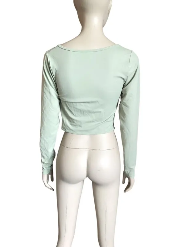 NWT Abercrombie & Fitch Sage Green Cropped Top - Image 3