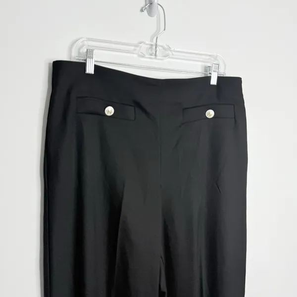 NWOT Ann Taylor The Button Trim Sailor Wide-Leg Pant Black Size‎ 14 Workwear - Image 7