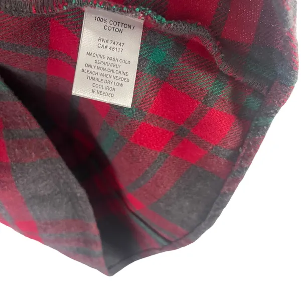 Natural Reflections Women's Size Medium Red Grey Plaid Soft Flannel Button Up‎ - Image 6