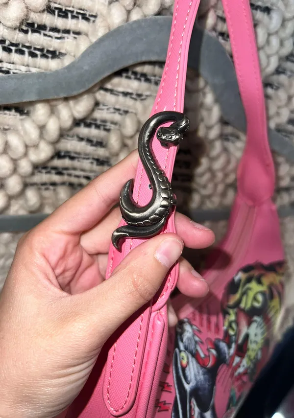 Ed Hardy x Siberia Hills Y2K Pink Purse Shoulder Bag Tiger - Image 6
