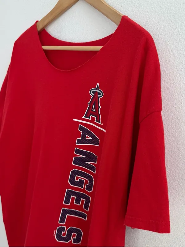 Los Angeles Angels Red Off the Shoulder Tee - Image 3