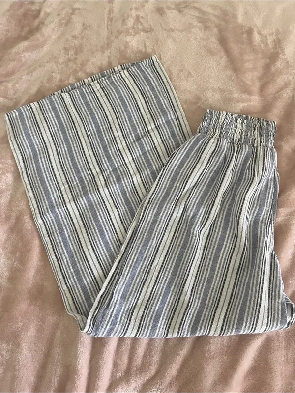 Ellen Tracy Blue & White Striped Wide-Leg Pants - Image 2