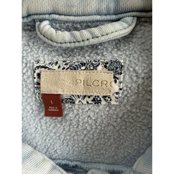 Pilcro‎ Anthropologie Fleece Shirt Jacket Washed Blue Women's Size Large - Image 13