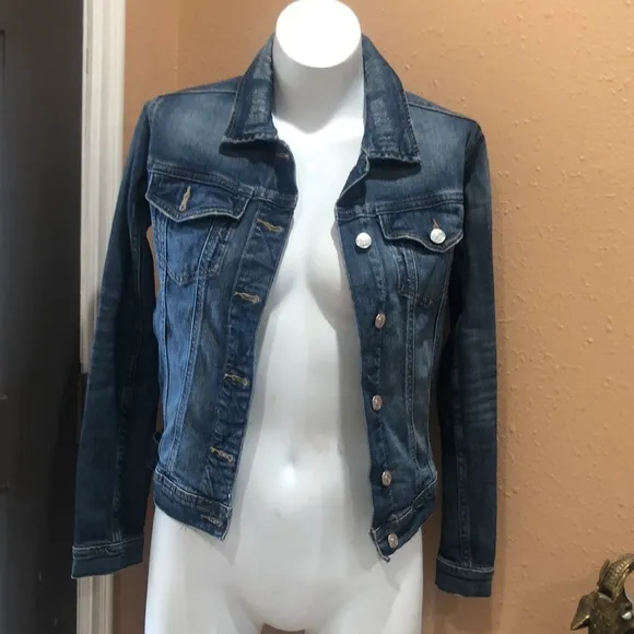 Zara blue denim button up jacket - Image 3