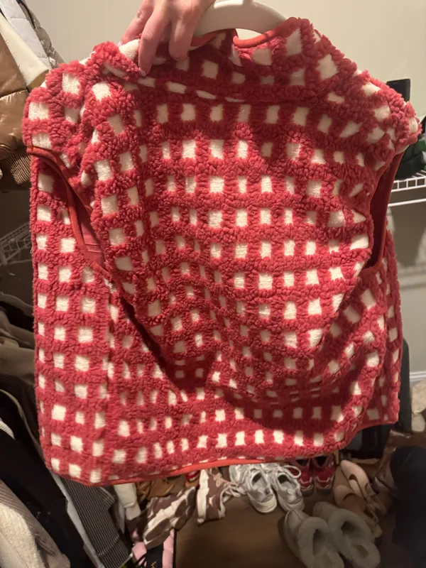 Amazon Red Gingham Vest - Image 2
