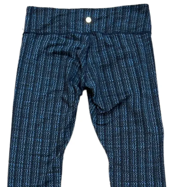 Lululemon‎ Wunder Under Leggings Black/Blue Zig Zag Pattern - Image 2