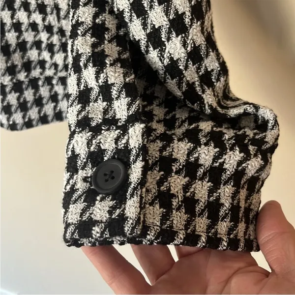 NWOT Sanctuary Ashley Jacket / Top Bouclé Houndstooth Size L - Image 6