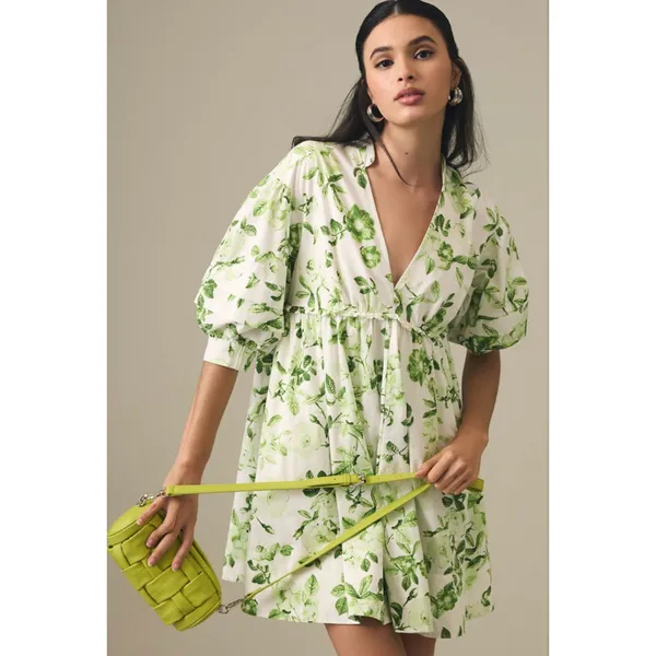 MAEVE V-Neck Tunic Dress in Green Size 3X - Image 2
