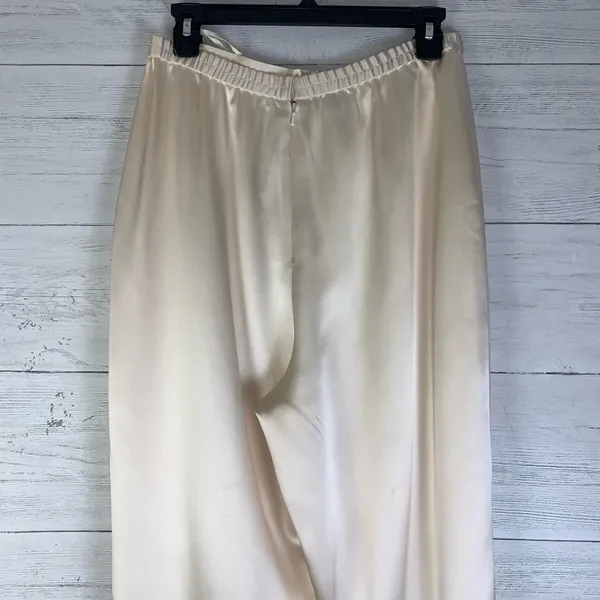 Vtg. Hartschaffner & Marc beige 100% silk high waisted pants size 8 (flaws) - Image 5