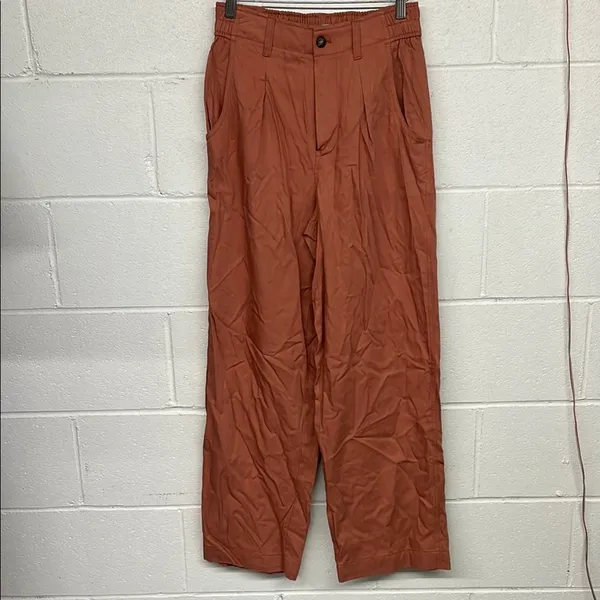 New Madewell Sz 2 The Neale Straight-Leg Pants in Drapeweave Dried Rose trouser - Image 3