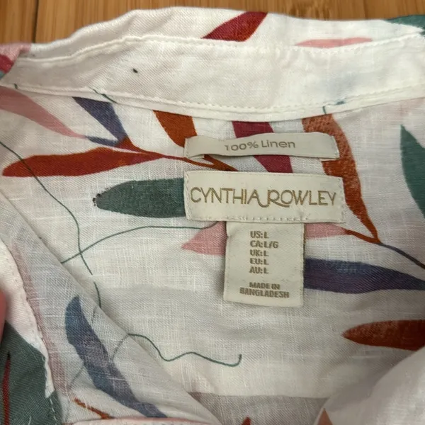 Cynthia Rowley linen tropical print button down - Image 2