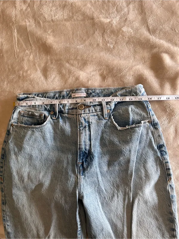 GOOD AMERICAN Light Blue Denim Jeans Straight Leg Pants Women’s 6/28 EUC - Image 5