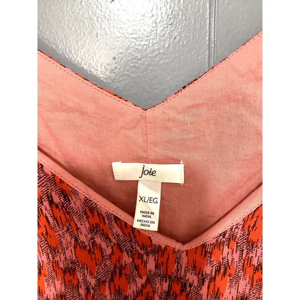 Joie Red Tea Rose Printed Bondi Tiered Cotton Summer Boho Midi Dress XL - Image 5