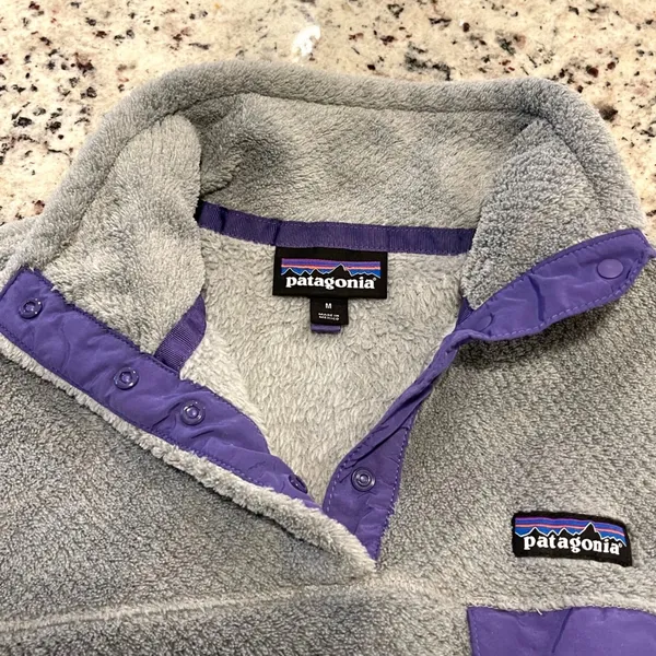 Patagonia Re-Tool Snap-T Pullover Women M Grey Purple‎ Fleece Gorpcore Polartec - Image 4