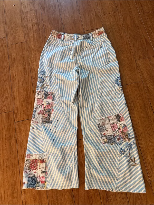 Free People Runyon Canyon Patch Wide Leg Jeans - Image 8