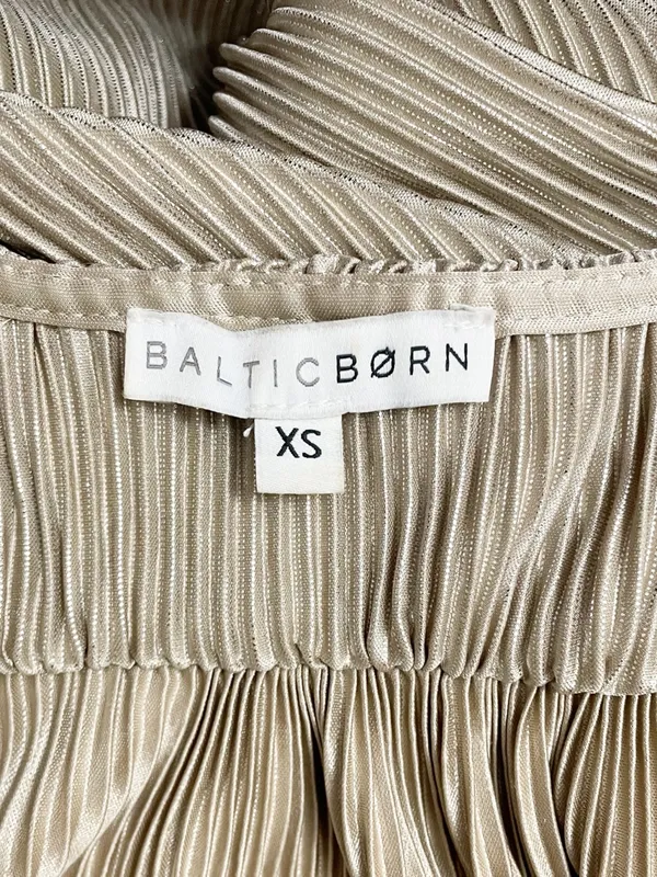 Baltic Born Athena Pleated Maxi Dress Sz XS Champagne Gold Maternity Bridesmaid - Image 11