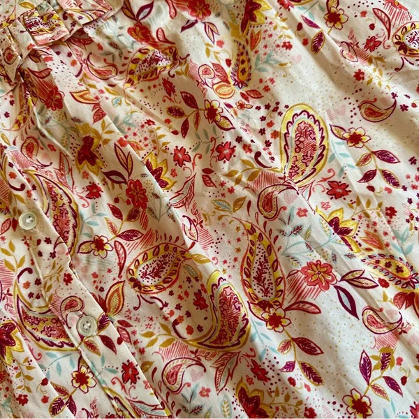 Pinch Floral Paisley Print Ruffle Long Sleeve Blouse Large NWT NEW - Image 4