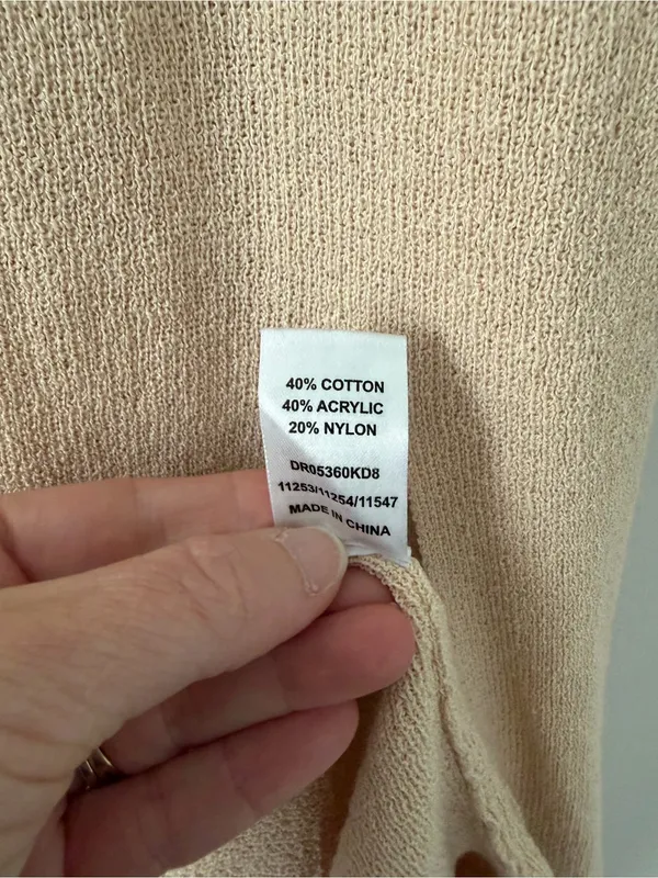 Meshki Maxine Sheer Knit Sleeveless Low Back Fitted Maxi Dress Tan Wheat XS - Image 6