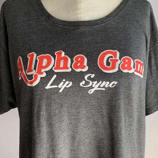 Alpha Gam Lip Sync cropped short sleeve T-shirt AGD Alpha Gamma Delta - Image 2