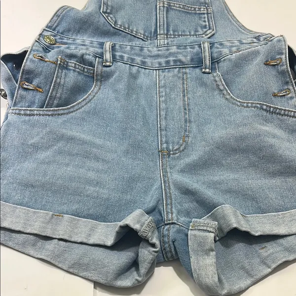 Light Blue Denim Overalls Size XS - Image 13