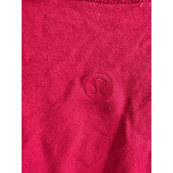 Lululemon Womens Long Sleeve Crew Neck Top Berry Pink Curved Hem Activewear 3869 - Image 2