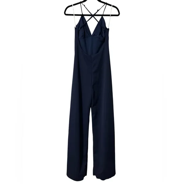 Lulu's Midnight Blue V-Neck Jumpsuit - Image 8