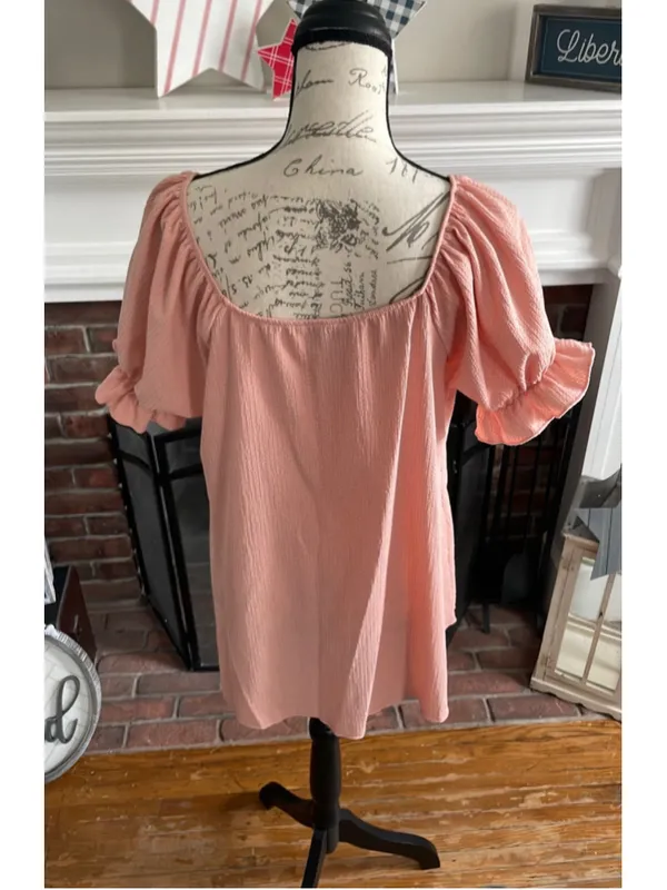 White Birch - Sz Large - puff sleeve a-line blouse - Image 5