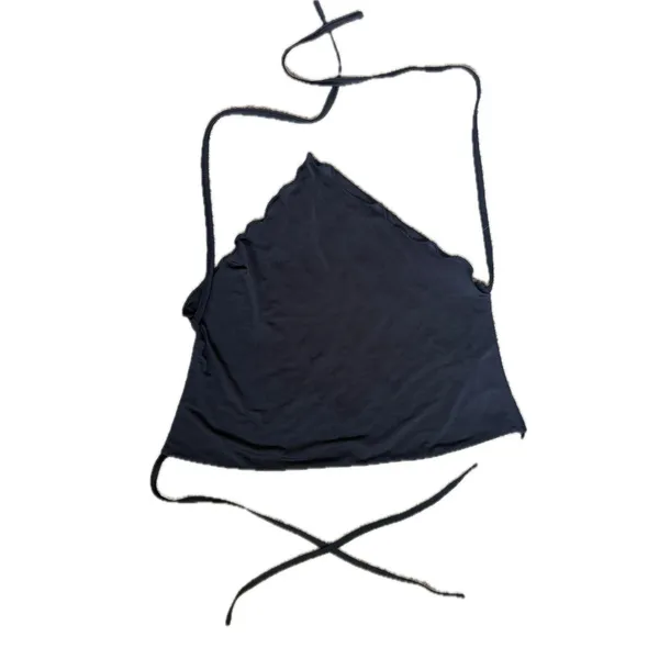 I AM GIA Y2K Rave Halter Crop Top Tie Back XXS Black Festival Club Edgy Bratz - Image 2