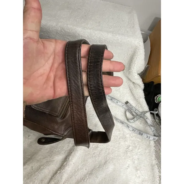 Fossil 1954 Large Brown Pebbled Leather Shoulder Bag Charm Women’s - Image 12