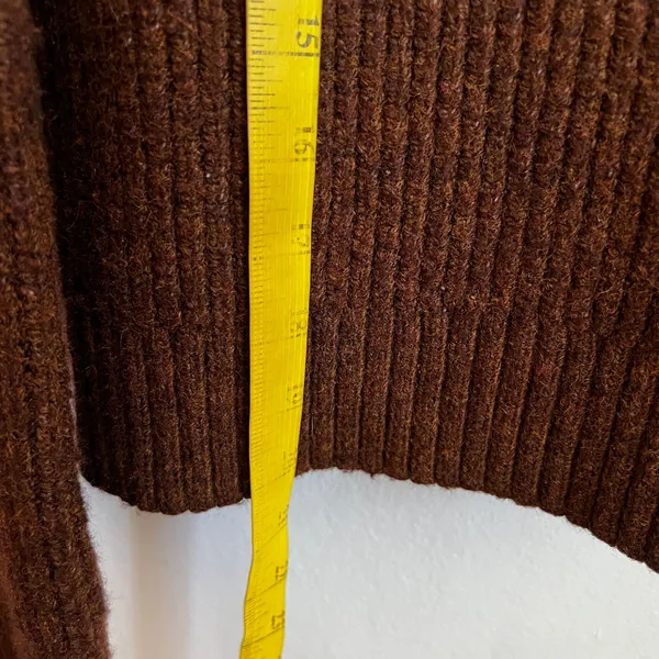 American Eagle Sweater Wool Blend Y2K 2000s Chunky Preppy‎ Brown Medium - Image 6