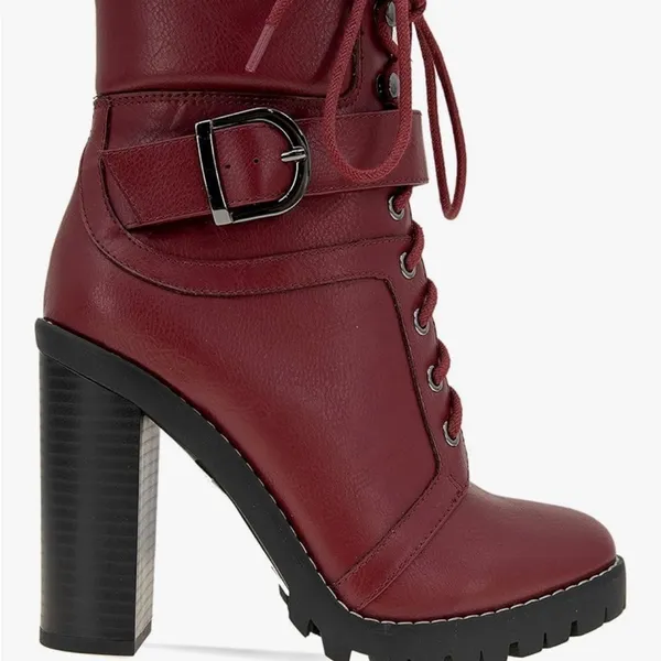 BCBGeneration Burgundy Padina Lug Sole Booties - Image 2