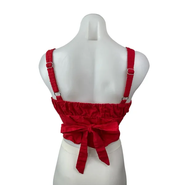Princess Polly Prevost Ruched Clip Dot V Neck Sleeveless Crop Cami Tank Top Sz 0 - Image 3