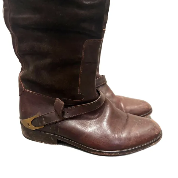 Golden Goose Charlye Riding Boots Santa Fe Suede Leather‎ Distressed Size 36 (6) - Image 3