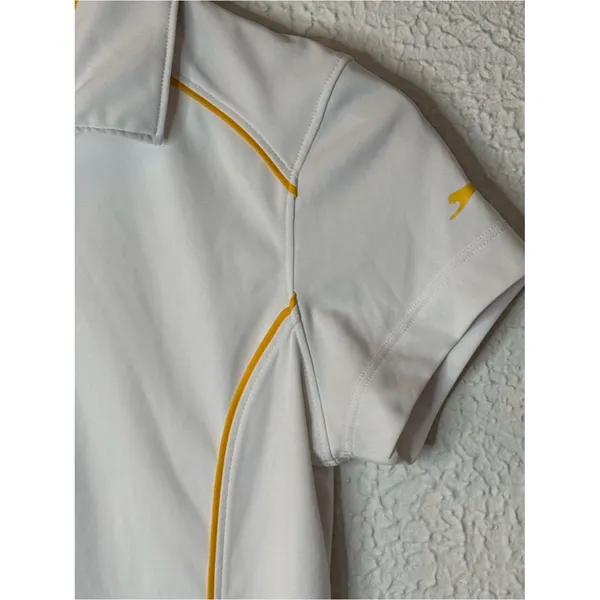 Slazenger White Short-Sleeve Polo with Yellow Piping - Image 2