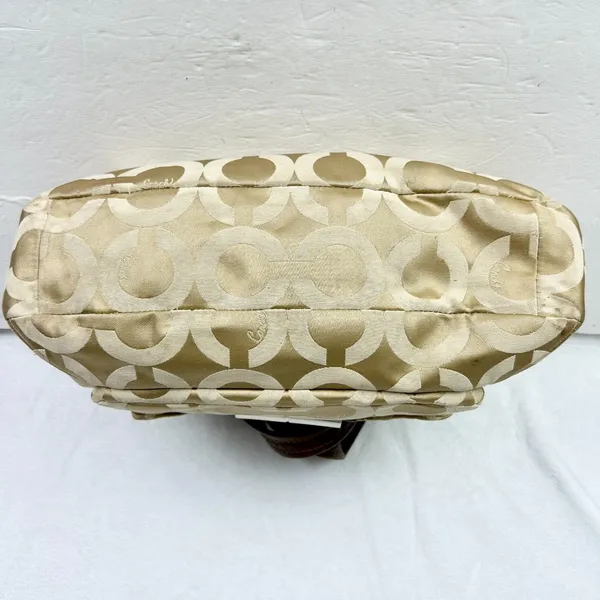 Coach Kristen Signature Op Art Hobo Purse Sateen Zip Top - Image 5