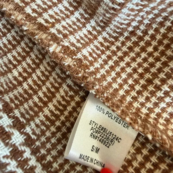 Women’s Brown oversized Plaid‎ shirt Jacket - Image 6