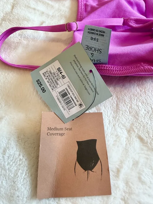 NWT Shade & Shore Purple Medium Coverage One Piece Swimsuit - Size: Small - Image 6