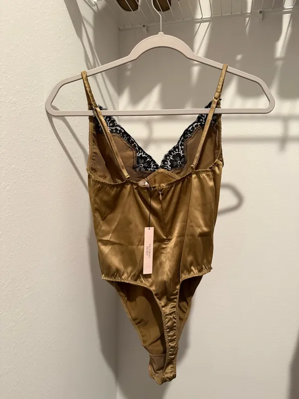 Satin Lace Trim Bodysuit Victoria’s Secret - Image 2