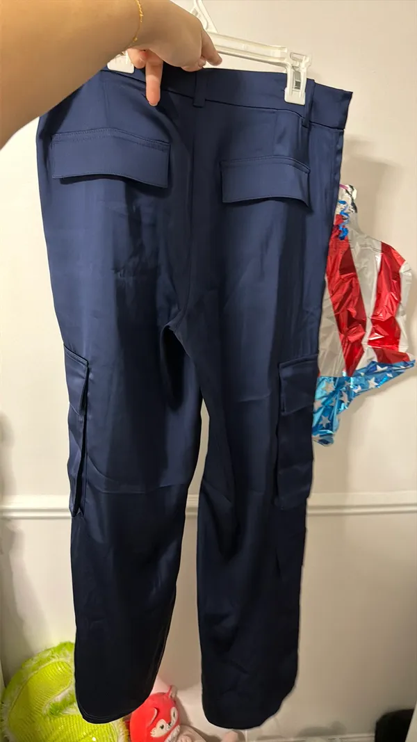H&M Silk cargo pants - Image 4