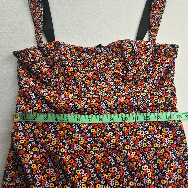 Hutch Floral Sweetheart Mini Dress Ruffle Hem Sleeveless‎ Multi Color Size M - Image 10