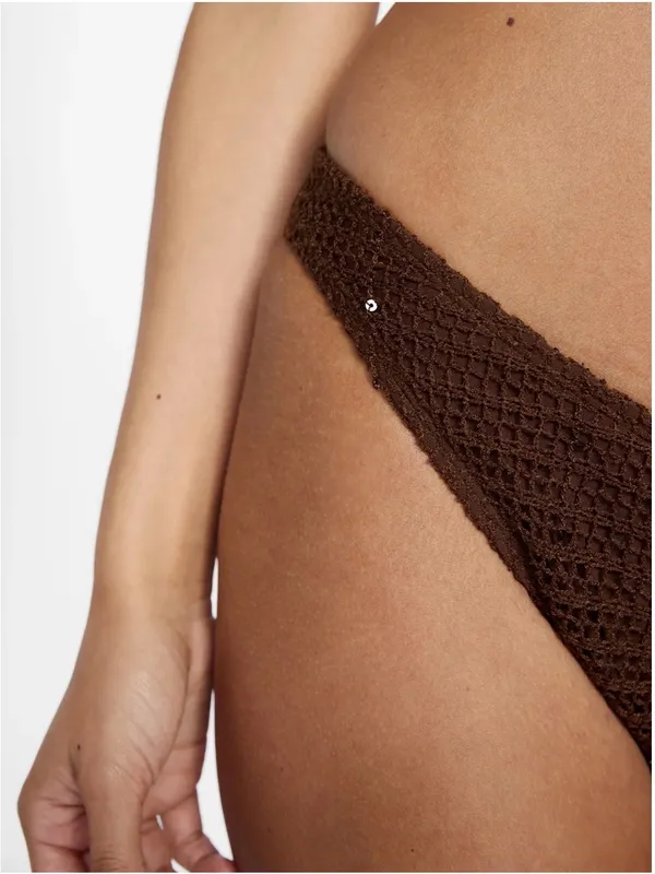 No Boundaries Brown Crochet Bikini Bottom‎ - Image 8