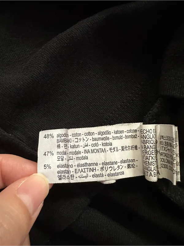 Zara Crop Top in Black Size Medium Cropped Basic T-Shirt - Image 7