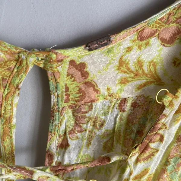 FREE PEOPLE Hanalei Bay Dress in Yellow Combo Small - Image 8
