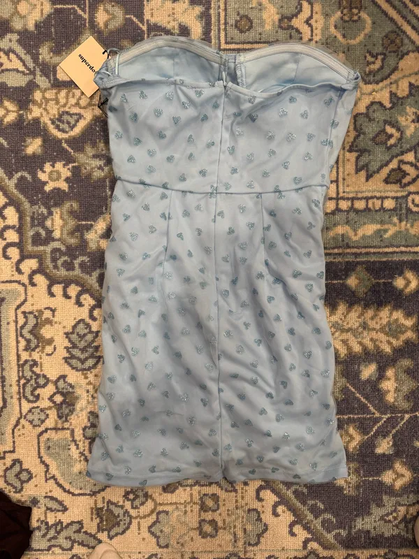 NWT Superdown Blue Heart Dress S - Image 2