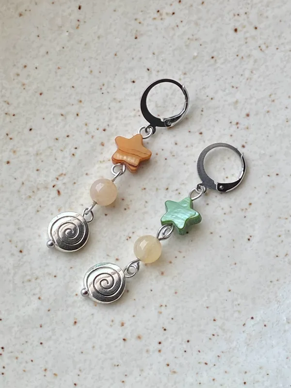 Handmade star & swirl dangle earrings🌀🌠 - Image 4