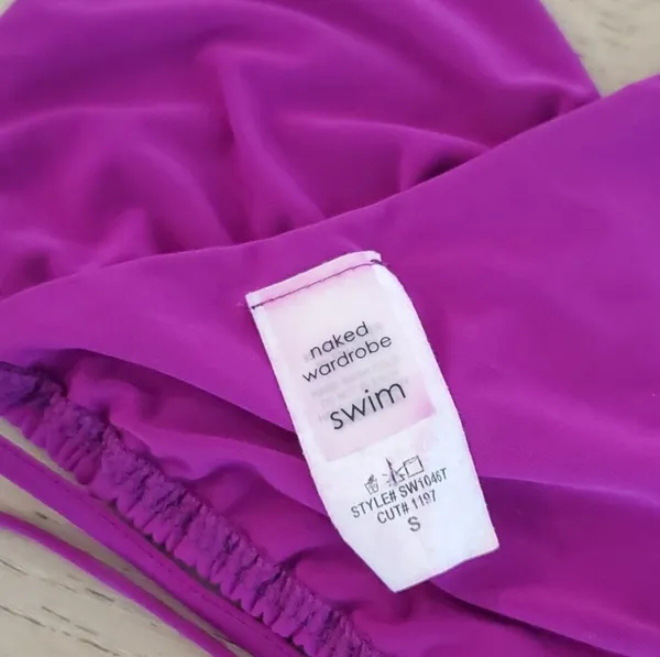 Naked Wardrobe Purple Velvet Bikini Top - Image 4