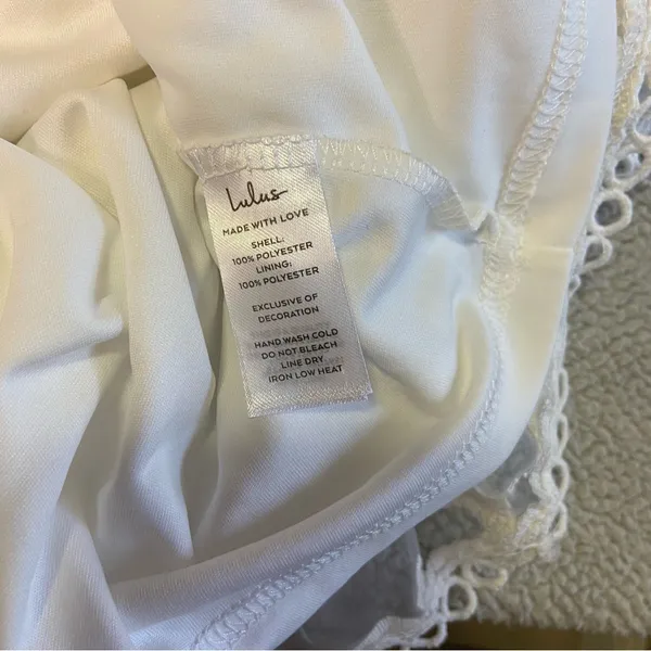 NWOT Lulus Look So Sweet White Floral Embroidered Organza Mini Dress - Image 9