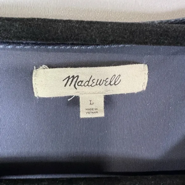 Madewell Size‎ Large Blue Short Sleeve Casual Boho Velvet Butterfly Blouse Top - Image 5